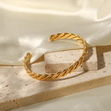 Wave Braided Open Cuff Bracelet