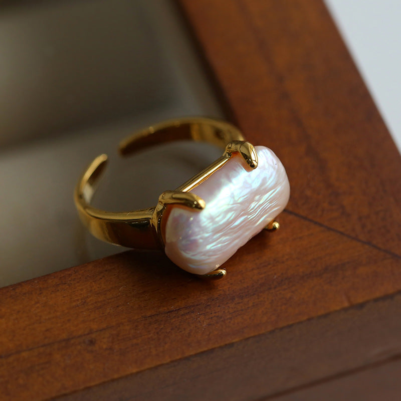 Baroque Pearl Open Ring