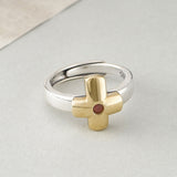 Cross Flower Tourmaline Ring