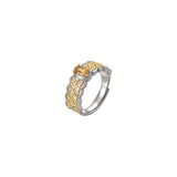 Downton Enchantment Golden Lattice Blossom Ring—Vivacity