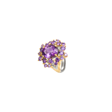 Amethyst Flower Adjustable Ring