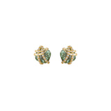 Geometric Twisted Green Quartz Earrings