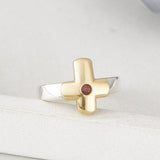 Cross Flower Tourmaline Ring