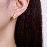 Gold-plated Egg-shaped Earrings