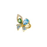 Colorfu Zirconia Butterfly Clip Earrings