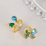 Colorful Zirconia Butterfly Adjustable Size Rings