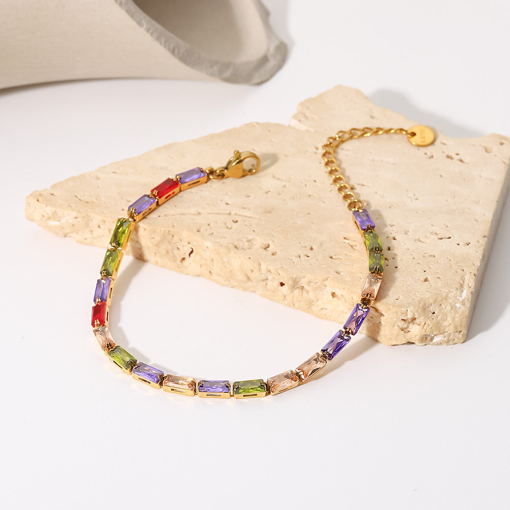 Multicolored Cube Sugar Chain Bracelet