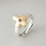 Cross Flower Tourmaline Ring