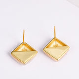 Rhombic White Mother-of-Pearl Stud Earrings