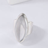 Women's White Crystal Sparkling Adjustable Ring