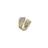 Peaceful Feather Zirconia Adjustable Ring