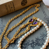 Gilded Glazed Pearl Necklace