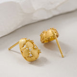 Gold-plated Egg-shaped Earrings