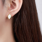 Rhombus Gold-Plated Good Luck Earrings