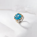 Sugar Cube Luxurious Openwork Gold-Plated Ring