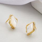 Rhombus Gold-Plated Good Luck Earrings