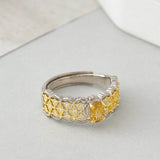 Downton Enchantment Golden Lattice Blossom Ring—Vivacity