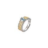 Downton Enchantment Golden Lattice Blossom Ring—Vivacity