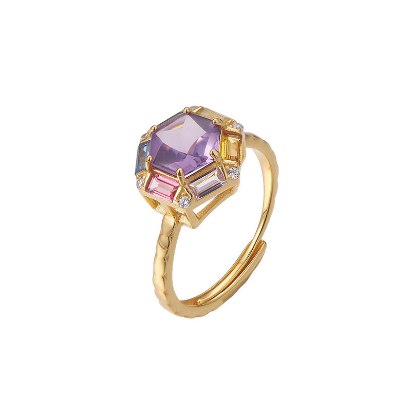 Gold-plated Crystal Bright Ring