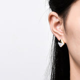 Rhombic White Mother-of-Pearl Stud Earrings