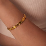 Wave Braided Open Cuff Bracelet