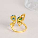 Colorful Zirconia Butterfly Adjustable Size Rings