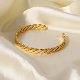 Wave Braided Open Cuff Bracelet