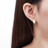 Rhombus Gold-Plated Good Luck Earrings