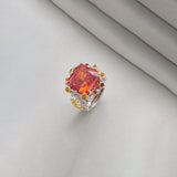 Sugar Cube Luxurious Openwork Gold-Plated Ring