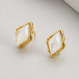 Rhombus Gold-Plated Good Luck Earrings