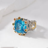 Sugar Cube Luxurious Openwork Gold-Plated Ring