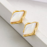 Rhombus Gold-Plated Good Luck Earrings