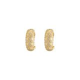 Geometric Diamonds Brushed C-Shaped Zirconia Clip Earrings