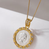 Double Sided Cameo Moon Goddess Coin Round Charm